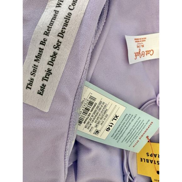 Cat & Jack Purple Mermaid Bow Adjustable Straps One Piece Swimsuit Size XL 14 - Picture 5 of 5